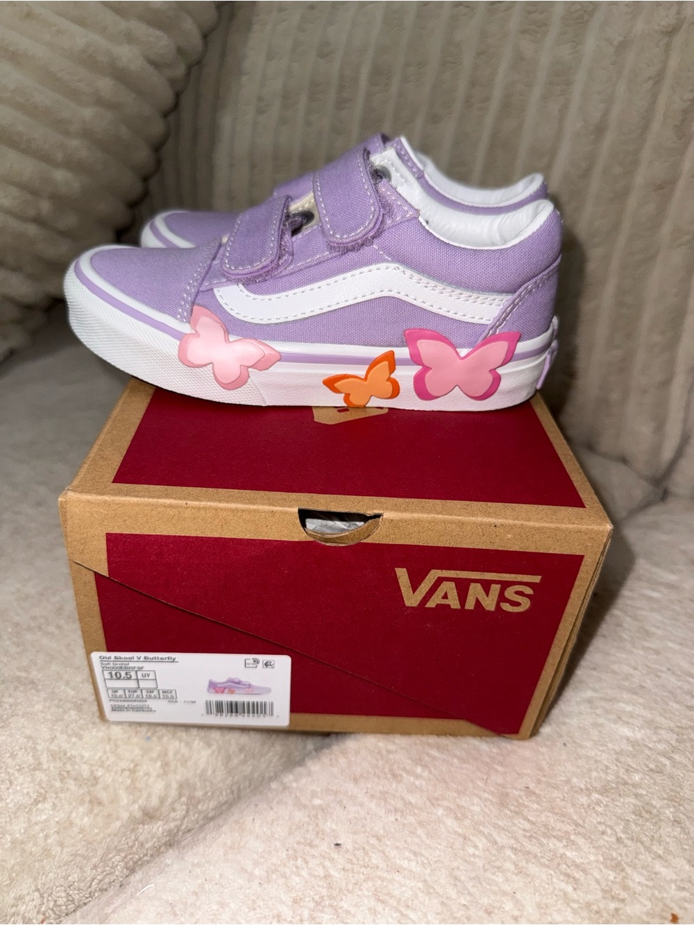 Vans Kids Lavender Purple Butterfly Sneakers